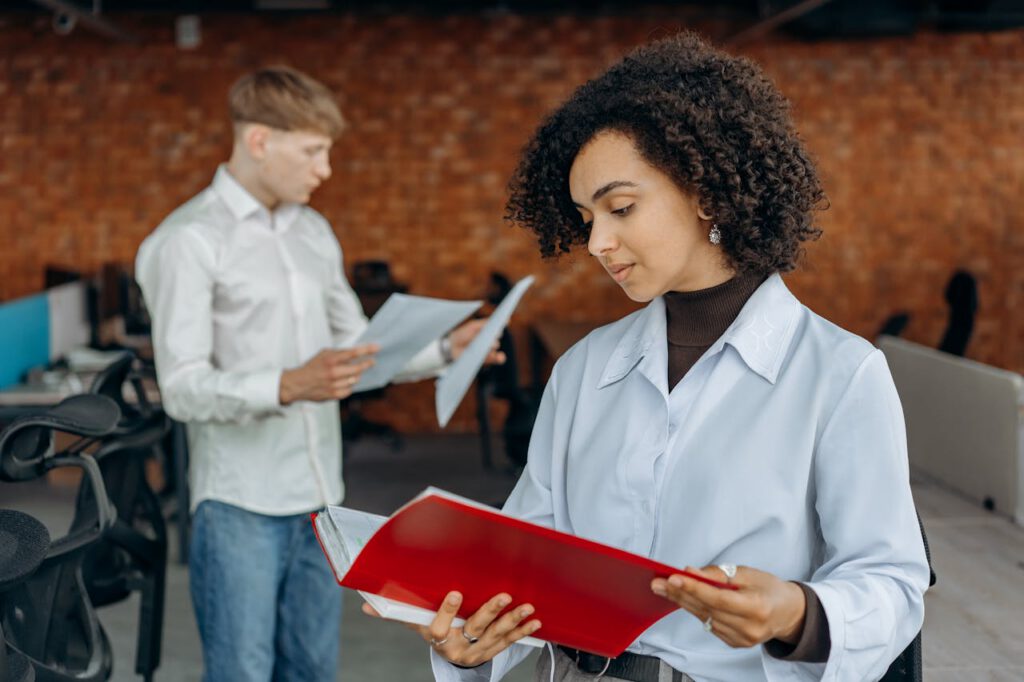 an ISO audit being carried out by an auditor